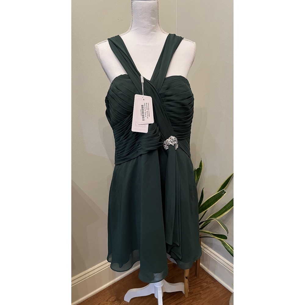 Homecoming Dress Ball Prom Short Green Formal By JJ's House Sz On Tag 12- 14